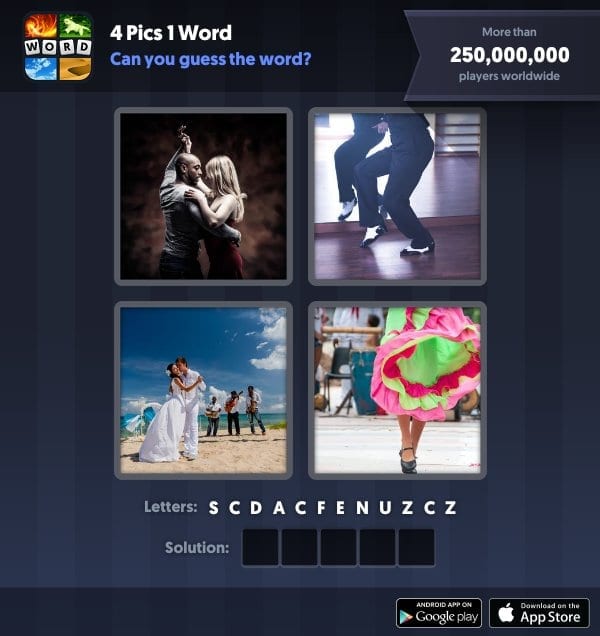 4 Pics 1 Word Daily Puzzle, November 1, 2018 Cuba Answers - dance