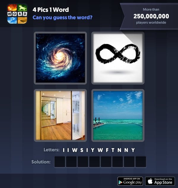 4 Pics 1 Word Daily Puzzle, October 17, 2018 Halloween Answers - infinity