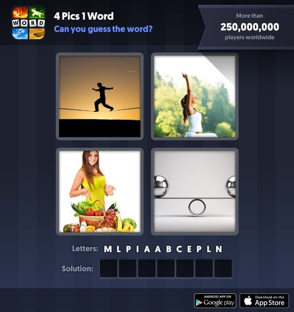 4 Pics 1 Word Daily Puzzle, October 8, 2018 Halloween Answers - balance