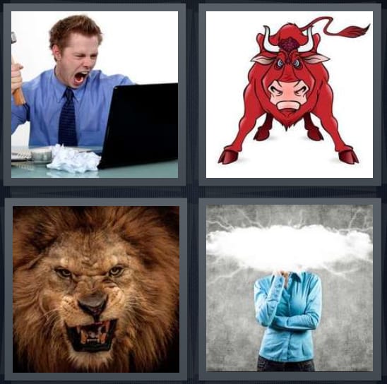 Mad, Bull, Lion, Smoke