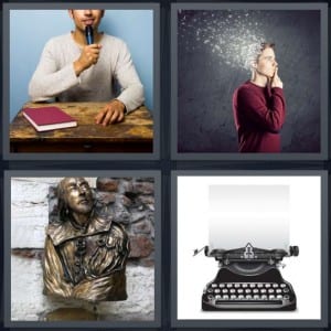 Writer, Ideas, Statue, Typewriter