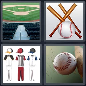 diamond for playing game, bats and ball, uniforms for ball team, ball hitting bat