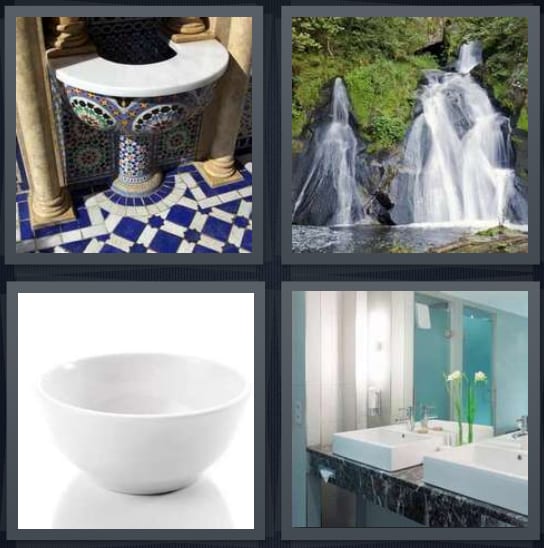 Fountain, Waterfall, Bowl, Sink