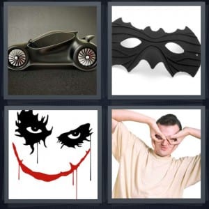 Batmobile, Mask, Joker, Birdman