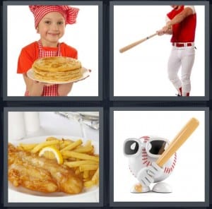 Pancakes, Swing, Fish, Baseball
