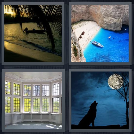 Beach, Inlet, Window, Moon