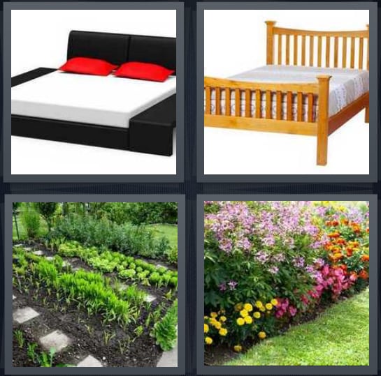 Sofa, Frame, Garden, Flowers