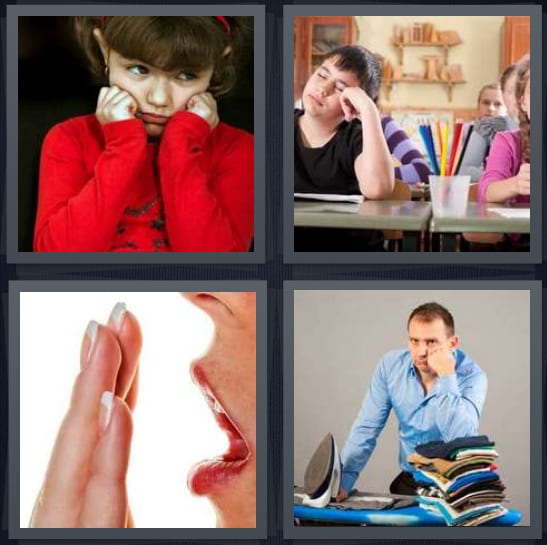 Girl, Students, Yawn, Ironing