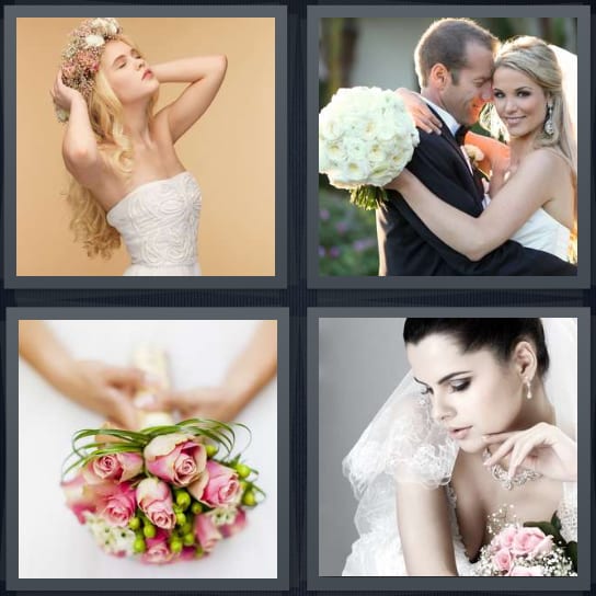 Dress, Wedding, Flowers, Marry