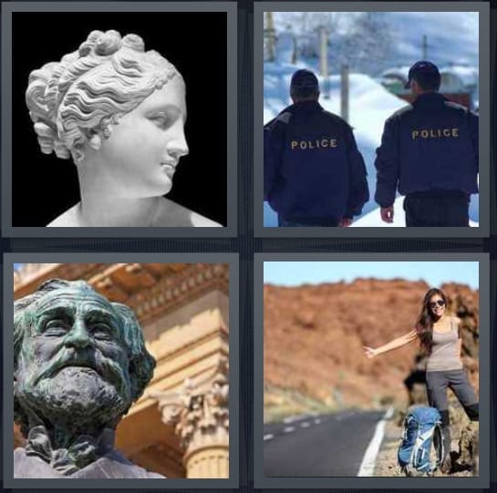 Statue, Police, Head, Hitchhike