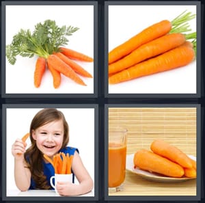 orange stalks on bunch with leaves, cut orange vegetables, veggie sticks snack, juice and orange veg