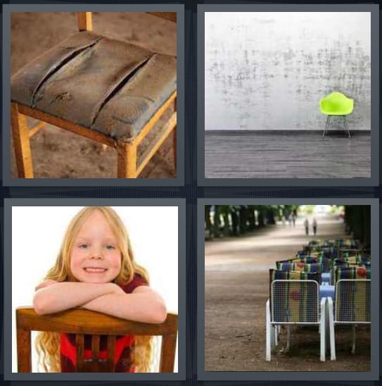 4 pics 1 word 5 letters reading a book sitting at dinner