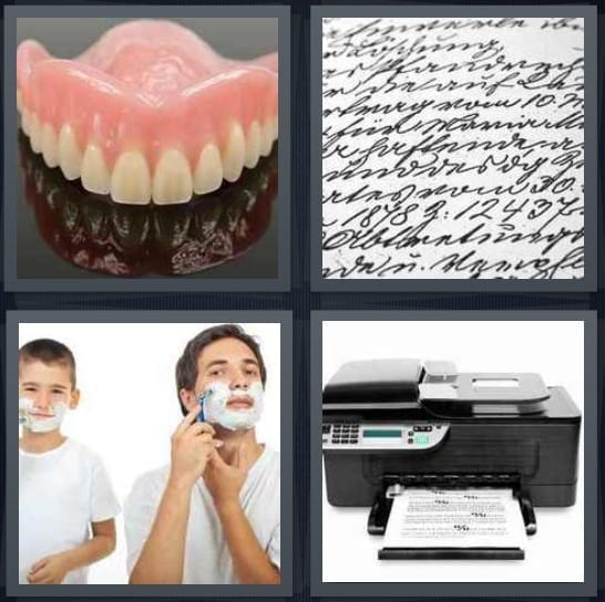 Denture, Cursive, Shaving, Printer