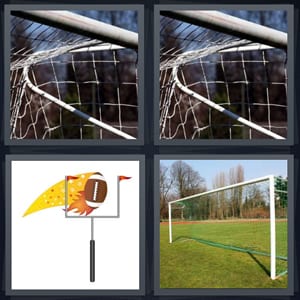 soccer goal, net on goal with metal, football field goal, soccer field with goal
