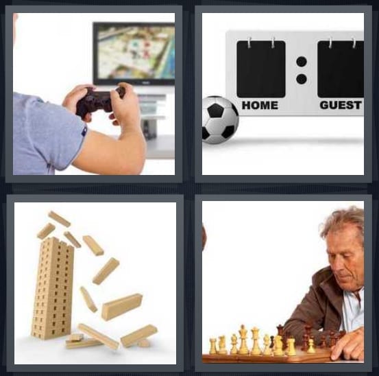 Video, Score, Jenga, Chess