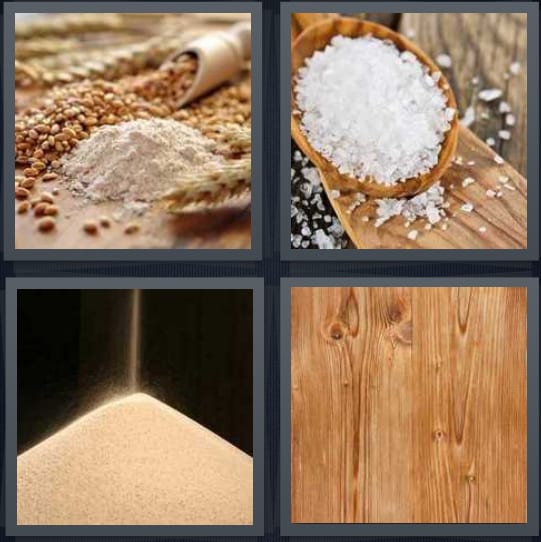 Wheat, Salt, Sand, Wood