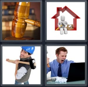 Gavel, Construct, Worker, Angry