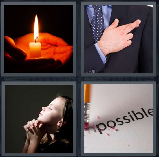 Candle, Crossed, Pray, Eraser