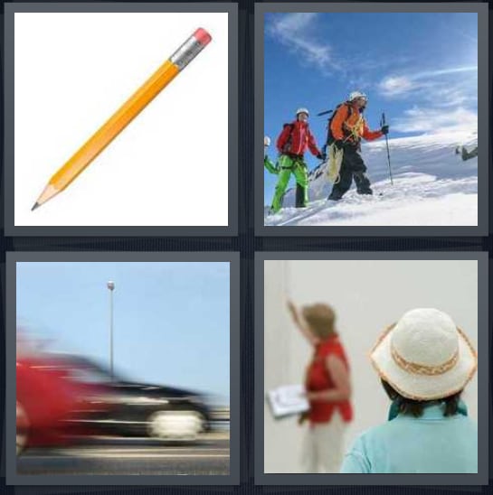 Pencil, Hiker, Car, Teacher