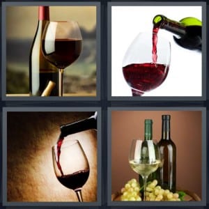Bottle, Pour, Wine, Grapes
