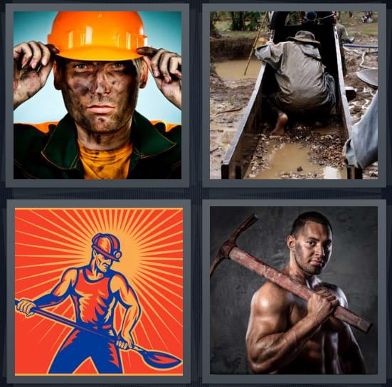 Hardhat, Canal, Worker, Axe