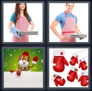 Baker, Apron, Snowman, Gloves