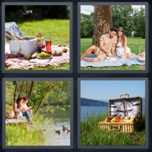 Lunch, Romantic, Lake, Basket