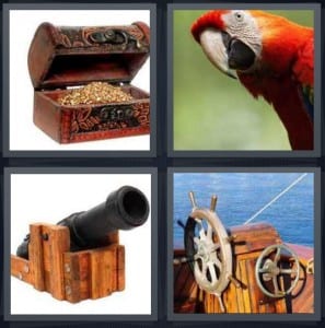 Treasure, Parrot, Cannon, Ship
