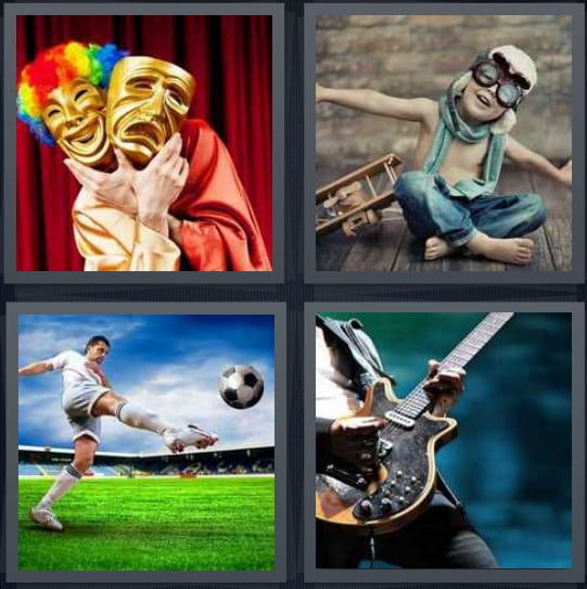 Theater, Aviator, Soccer, Guitar