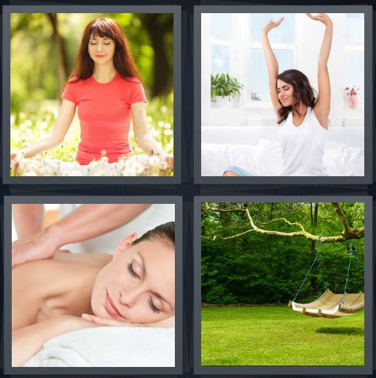 Meditate, Stretch, Massage, Swing