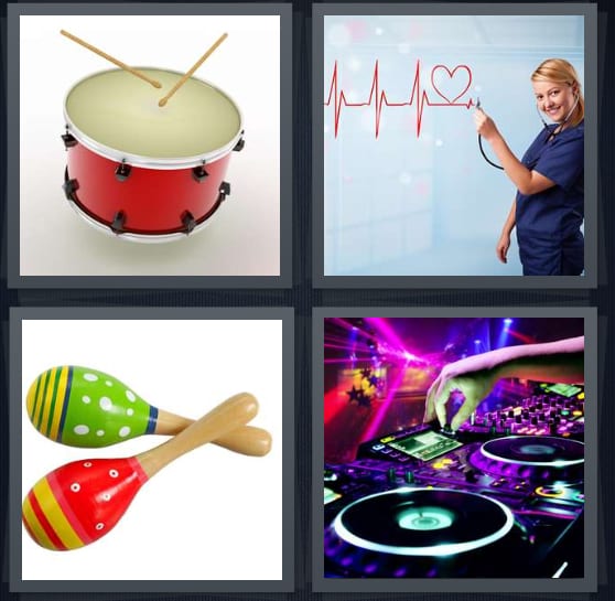 Drum, Heartbeat, Maracas, Turntable