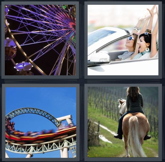 Ferris Wheel, Convertible, Rollercoaster, Horse