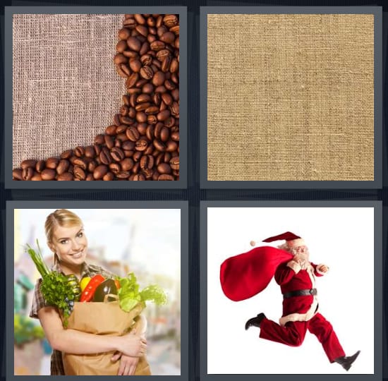 Coffee, Burlap, Groceries, Santa