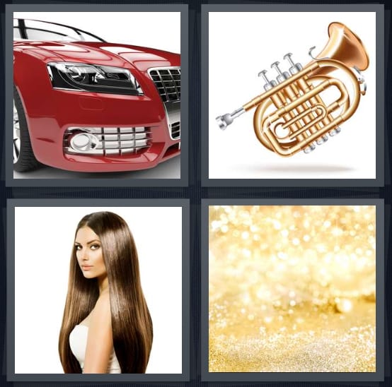 Car, Trumpet, Brunette, Gold