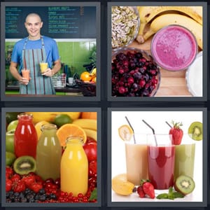 boy working at healthy cafe, healthy fruit shake, freshly made juice in glass, fruit juice healthy