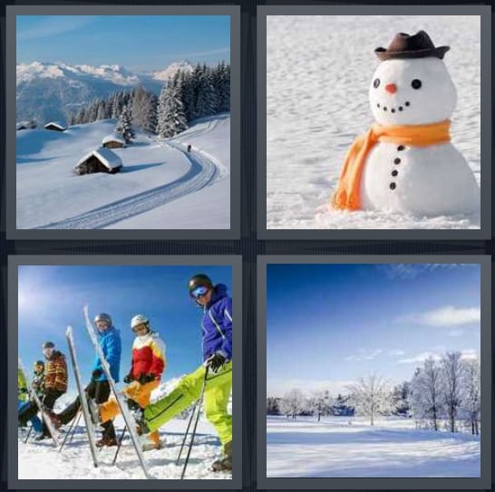 Mountain, Snowman, Ski, Winter