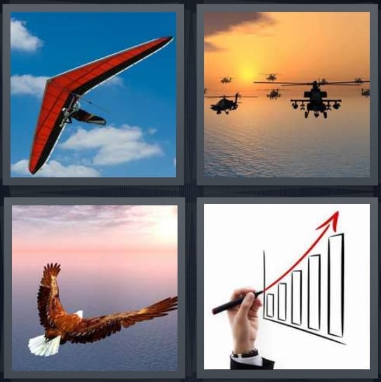 Hang Glider, Helicopter, Eagle, Chart