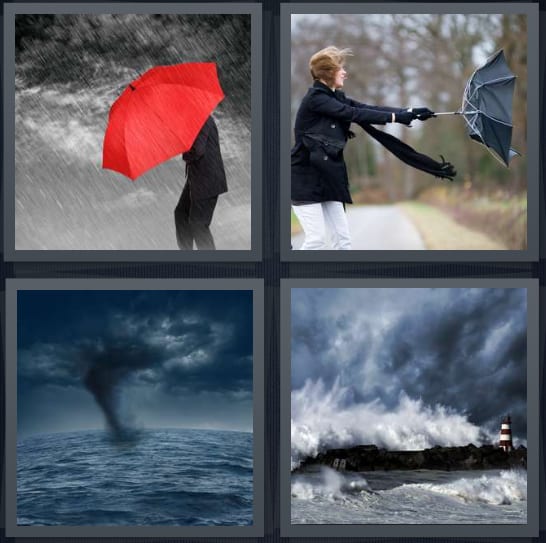 Rain, Umbrella, Typhoon, Hurricane