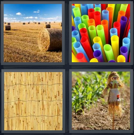 Hay, Drink, Bamboo, Scarecrow
