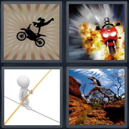 Motorcycle, Daredevil, Tightrope, Leap