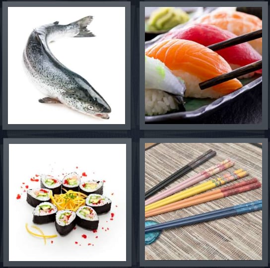 Fish, Sashimi, Rolls, Chopsticks