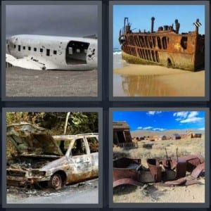 Plane, Ship, Car, Rust