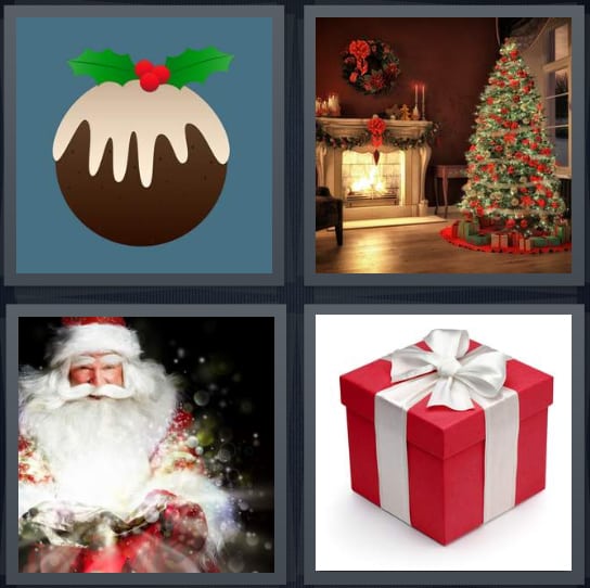 Fruitcake, Christmas, Santa, Present