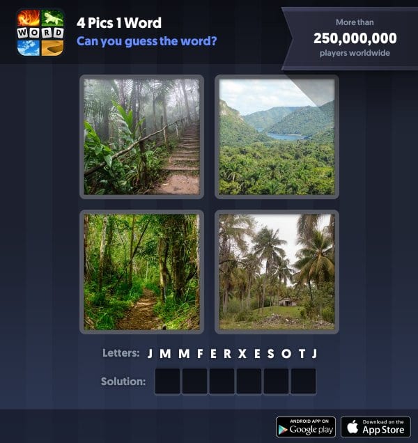 4 Pics 1 Word Daily Puzzle, November 10, 2018 Cuba Answers - forest