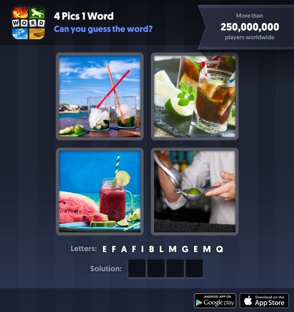 4 Pics 1 Word Daily Puzzle, November 16, 2018 Cuba Answers - lime