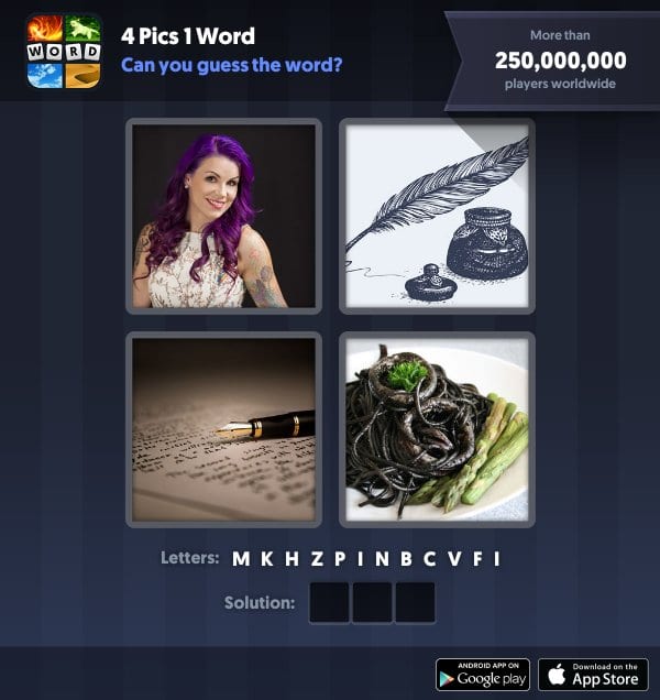 4 Pics 1 Word Daily Puzzle, November 17, 2018 Cuba Answers - ink