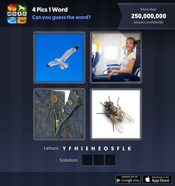 4 Pics 1 Word Daily Puzzle, November 4, 2018 Cuba Answers - fly