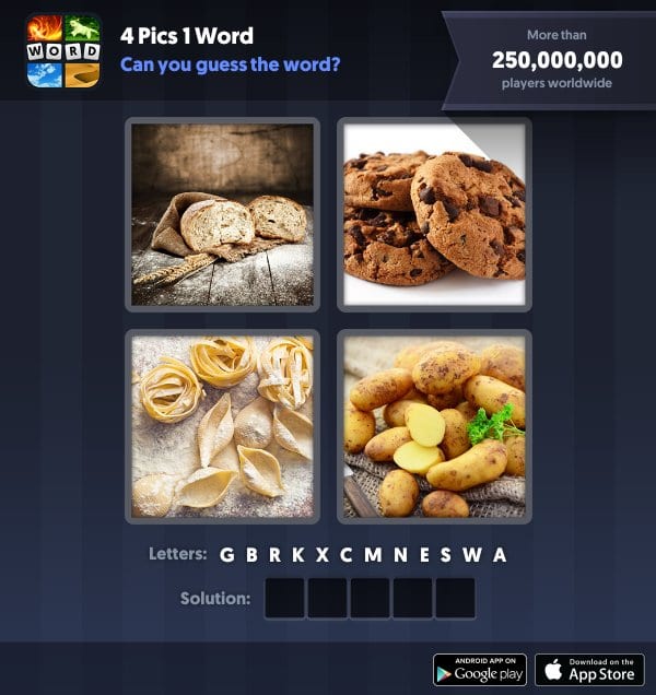 4 Pics 1 Word Daily Puzzle, November 9, 2018 Cuba Answers - carbs