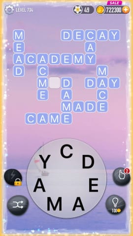 Word Crossy Level 734 Answers