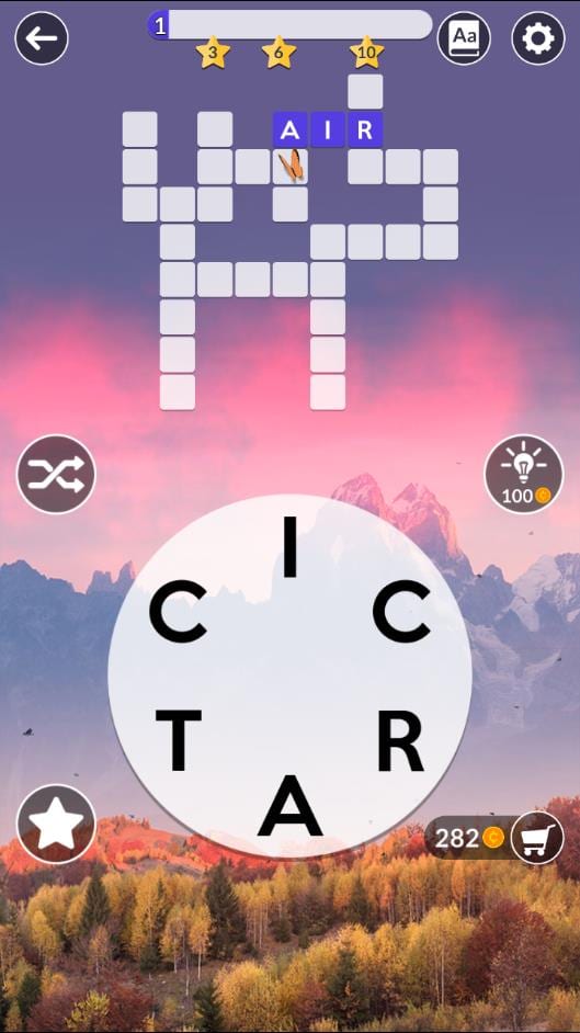 Wordscapes Daily Puzzle November 21 2018 Answers - Act, Air, Arc, Art, Car, Cat, Rat, Tar, Tic, Cart, Circa, Cacti, Arctic